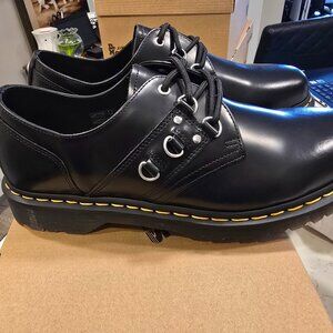 Dr Martens 1461 3-Eye Hardware Oxford Shoes Black Leather Men Size 12 NEW